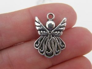 6 Angel charms antique silver tone AW68