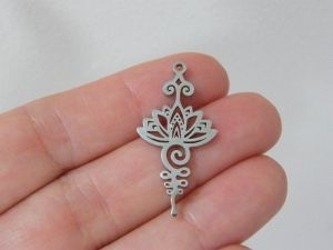 1 Flower pendant silver stainless steel F346