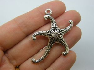 1 Starfish  pendant antique silver tone FF208