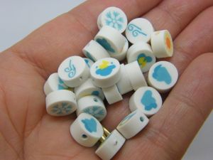 30  Weather beads random mixed polymer clay S43 - SALE 50% OFF