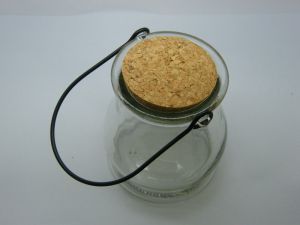 1 Hanging style glass bottle with cork 004G
