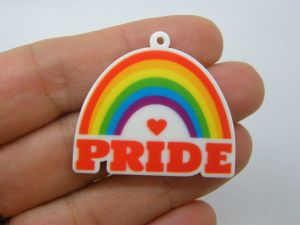 4  Rainbow flag pride LGBTQ pendants acrylic M205