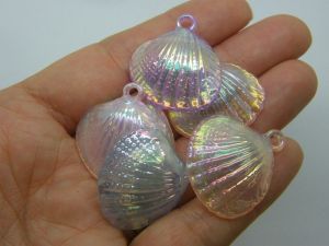 10 Shell pendants AB random mixed  acrylic FF