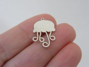 2 Jellyfish charms silver stainless steel FF162