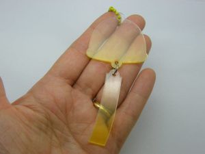 2 Mushroom pendants gradient yellow acrylic L