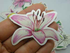 50 Lily flowers themed stickers random mixed paper 366