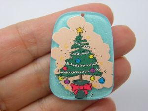 4 Christmas tree pendants acrylic CT16