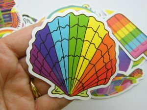 50 Rainbow  themed stickers random mixed paper 115