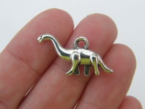 BULK 50 Dinosaur charms antique silver tone A177