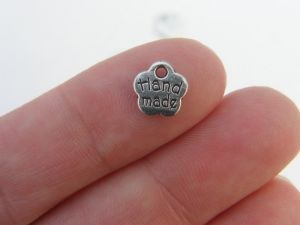 14 Hand made charms antique silver tone M146