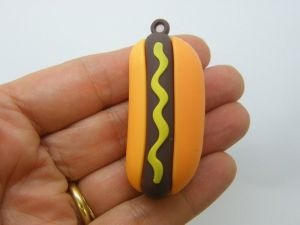 4 Hotdog pendants PVC plastic FD