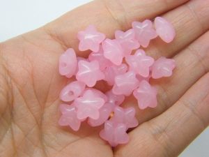 100 Pink imitation jelly star beads acrylic AB458 - SALE 50% OFF