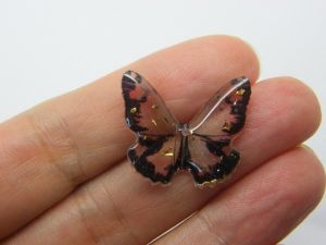 8 Butterfly embellishment cabochons random mixed resin A613
