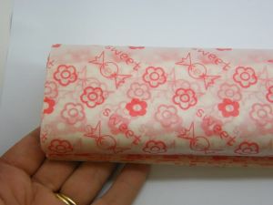 50 Sheets red pink flowers sweet  greaseproof baking paper