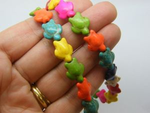 28 Turtle beads random colours 15 x 13mm - SALE 50% OFF