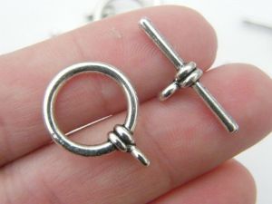 6 Toggle clasps sets antique silver tone FS81