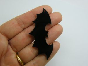 4 Bat Halloween pendants black acrylic HC129