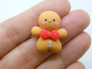 8 Gingerbread man embellishment cabochons resin CT187