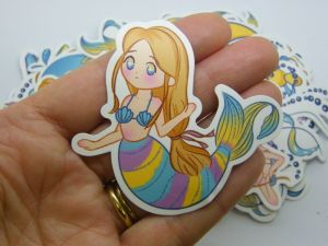 50 Mermaid themed stickers random mixed paper 10