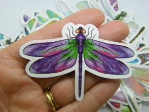 50 Dragonfly themed stickers random mixed paper 199