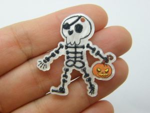4 Skeleton pumpkin Halloween pendants white black orange acrylic HC20