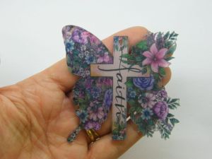 1 Butterfly cross faith  pendant acrylic C