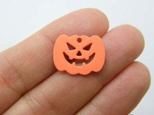 8 Pumpkin Halloween pendants orange tone HC99