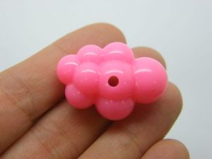4 Cloud beads dark pink acrylic S393