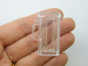 8 Beer mug pendants clear plastic FD1
