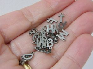 26 Letter whole alphabet charms silver tone stainless steel SS