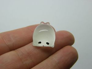 4 Seal sea lion miniature white glow in the dark resin FF116