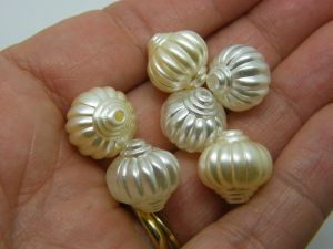 20 Lantern beads silvery golden random pearl acrylic BB
