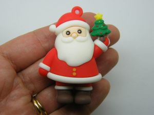 4 Santa Father Christmas tree pendants PVC plastic 01