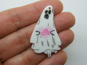 2 Ghost  scare Halloween pendants acrylic HC1272