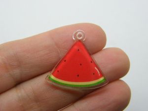 12 Watermelon pendants red yellow green clear acrylic FD232