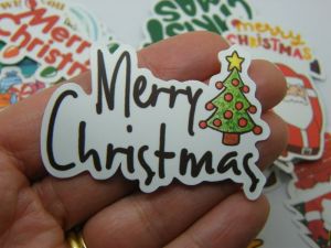 50 Christmas themed stickers random mixed paper 187