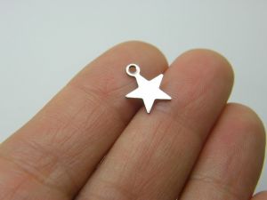 12 Star charms silver stainless steel S116