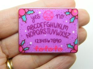 2 Ouija board Christmas fuchsia pink acrylic CT432