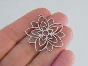 1 Flower pendant silver stainless steel F183