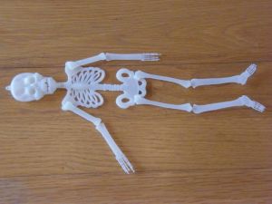 1 Skeleton pendant movable Halloween glow in the dark plastic
