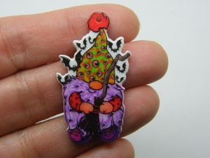 2 Gnome dwarf  Halloween pendants  acrylic HC1311