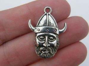 4 Viking pendants antique silver tone SW32