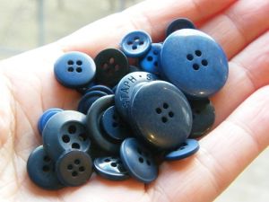 50 Indigo blue buttons  assorted resin M126  - SALE 50% OFF