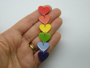 1 Rainbow heart dangle pendant acrylic H275