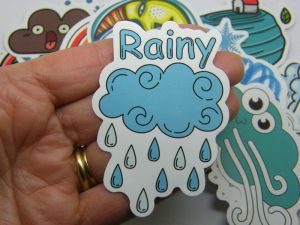 50 Weather themed stickers random mixed paper 13