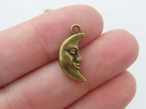 12 Moon charms antique bronze tone M6