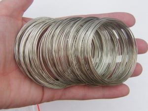 200 Loops memory wire 50 - 55mm silver tone 09062