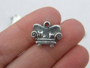 8 Couch sofa charms antique silver tone P628