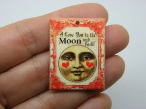 2 I love you to the moon pendants  acrylic M62