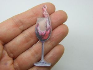 2 Red wine glass pendants  acrylic FD147